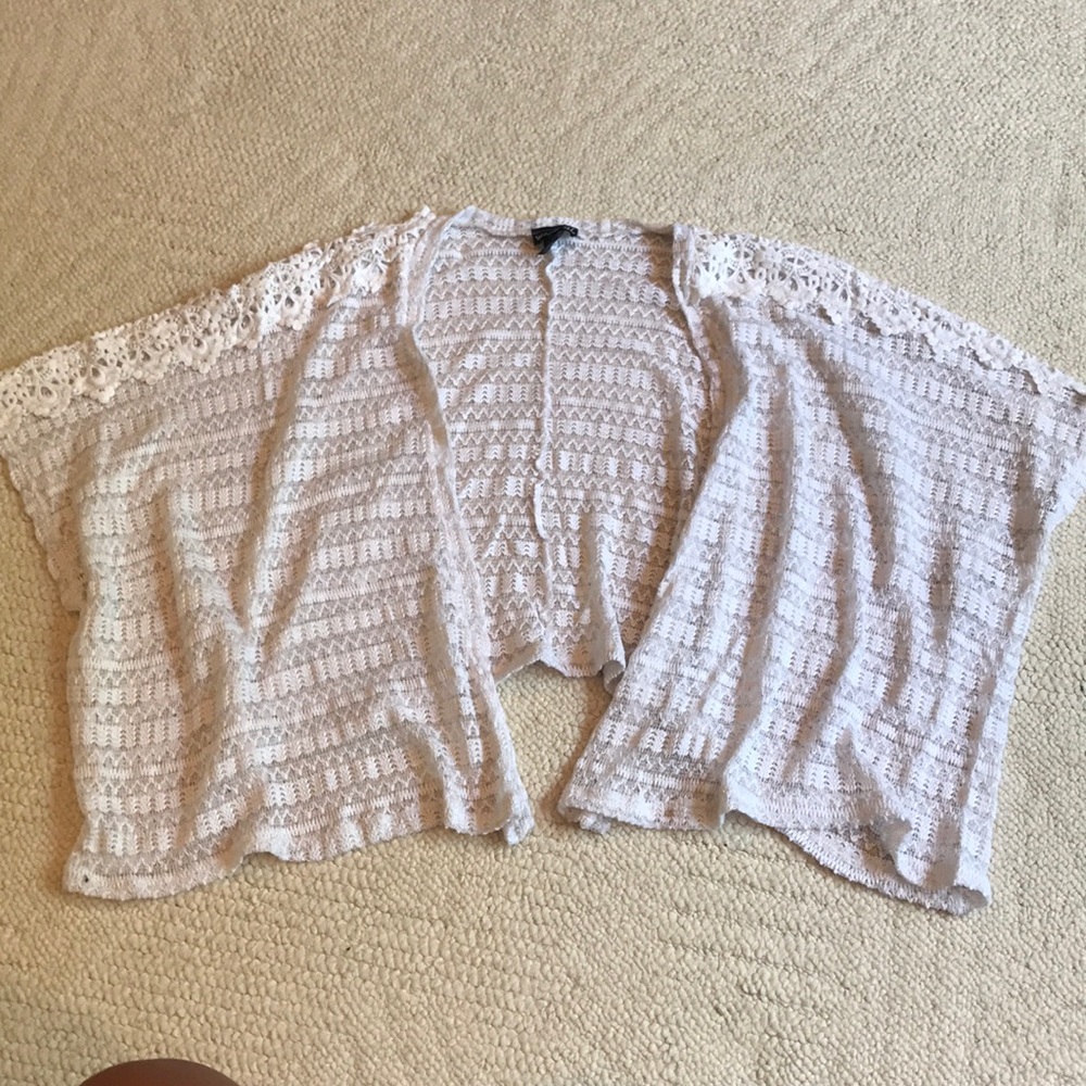 White lacey cover up